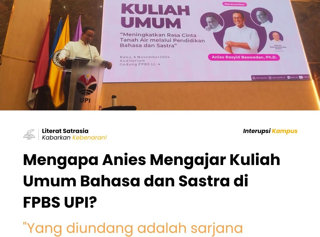 Anies Rasyid Baswedan menghadiri kuliah umum di Fakultas Pendidikan Bahasa dan Sastra, Universitas Pendidikan Indonesia