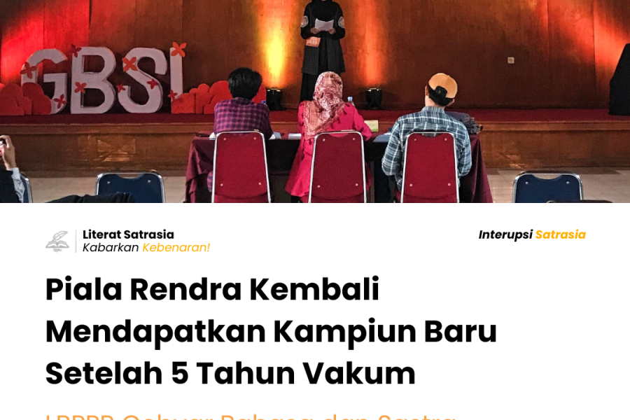 Lomba Baca Puisi Piala Rendra diadakan kembali setelah 5 tahun vakum.