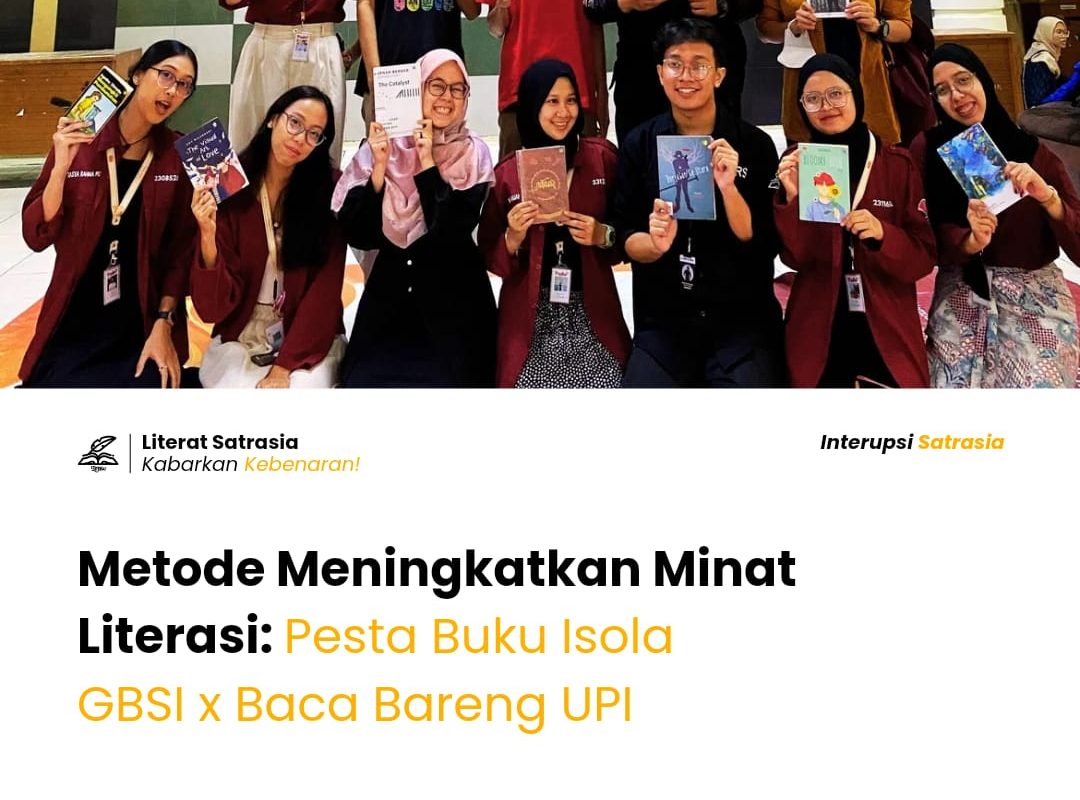 Pesta Buku Isola GBSI X Baca Bareng UPI, sebuah metode meningkatkan minat literasi.