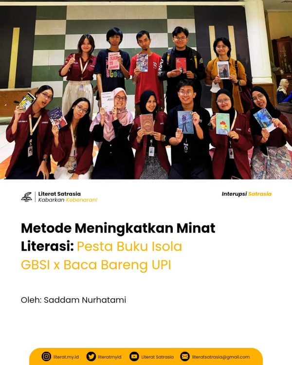 Pesta Buku Isola GBSI X Baca Bareng UPI, sebuah metode meningkatkan minat literasi.