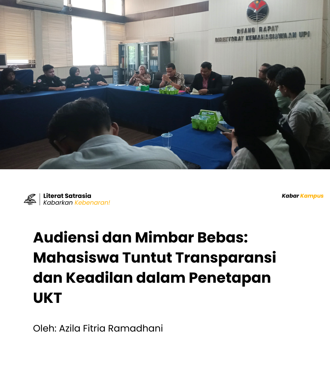 Suasana Audiensi di Ruang Rapat Direktorat Kemahasiswaan.