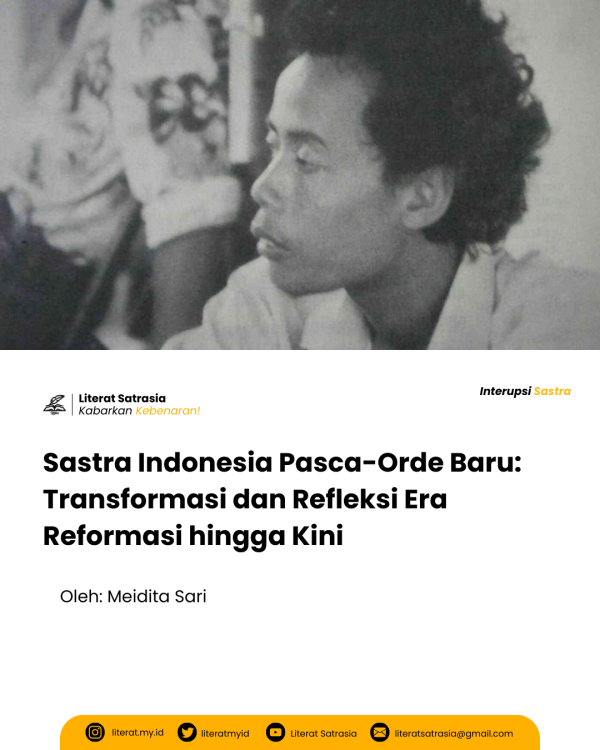 Sampul tulisan Periodesasi Sastra 3: Transformasi dan Refleksi Pasca-Orde Baru pada website Literat.my.id