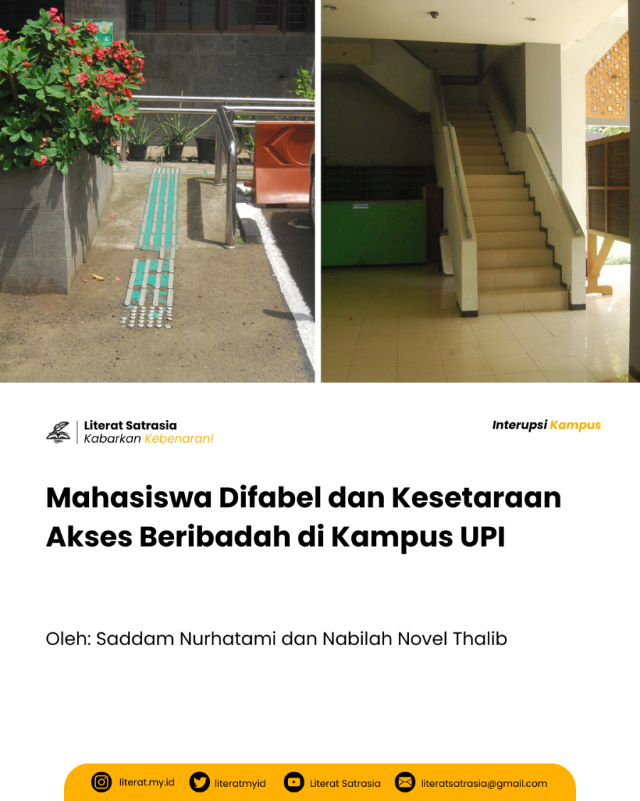 Akses jalan untuk tunanetra dan tangga dalam bangunan di kampus UPI saat ini mencerminkan kondisi aksesibilitas bagi mahasiswa difabel.