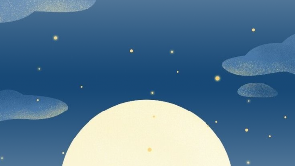 Gambar langit malam dengan rembulan. Ini adalah sampul tulisan puisi Gumamku, ya Allah pada rubrik Koleksi/Antologi di website Literat.my.id