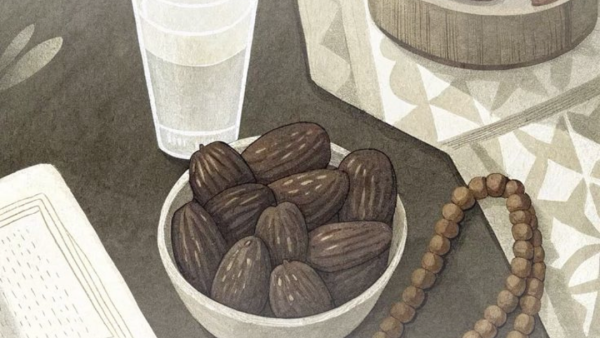 Gambar meja makan dengan suasana Ramadhan. Ini adalah sampul tulisan puisi Ode Ramadhan pada rubrik Koleksi/Antalogi di website Literat.my.id