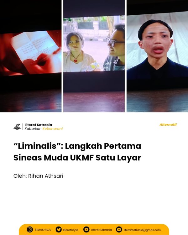 Cuplikan tiga film pendek berjudul “Tertutup Rapat”, “Aksara dan Rasa”, dan “Mr Darmo The Eccentric” yang ditayangkan dalam agenda puncak kaderisasi UKMF Satu Layar, berjudul “Liminalis”.