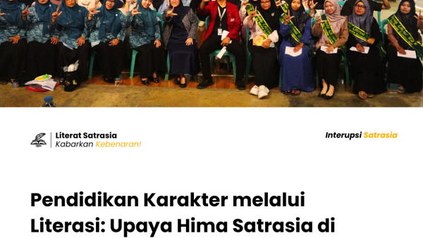 Seminar P2M tentang pendidikan karakter melalui literasi. Sebuah upaya Hima Satrasia di Desa Pangauban. LITERAT.