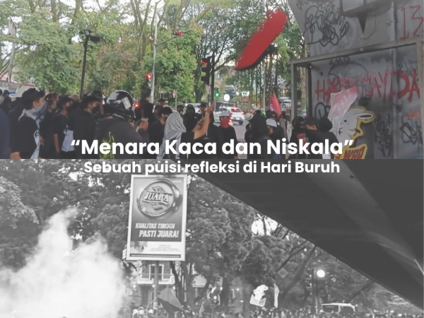 Puisi “Menara Kaca dan Niskala” menggambarkan ketimpangan sosial yang tajam antara kemewahan kekuasaan dan penderitaan rakyat kecil.