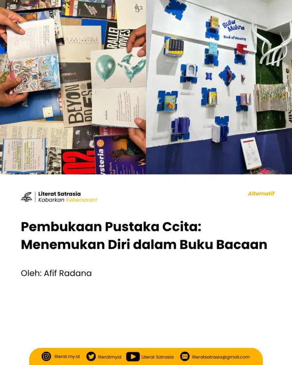 Minggu (3/5/2026), The Hallway Space, Kosambi, menyelenggarakan rangkaian acara pembukaan perpustakaan. Acara tersebut diisi dengan diskusi, peluncuran buku, galeri lukisan, lotre puisi, pop-up, dan penampilan musik. Perpustakaan dengan tema baru, mengajak pengunjung untuk mengenal buku yang dekat dengan kepribadian mereka.